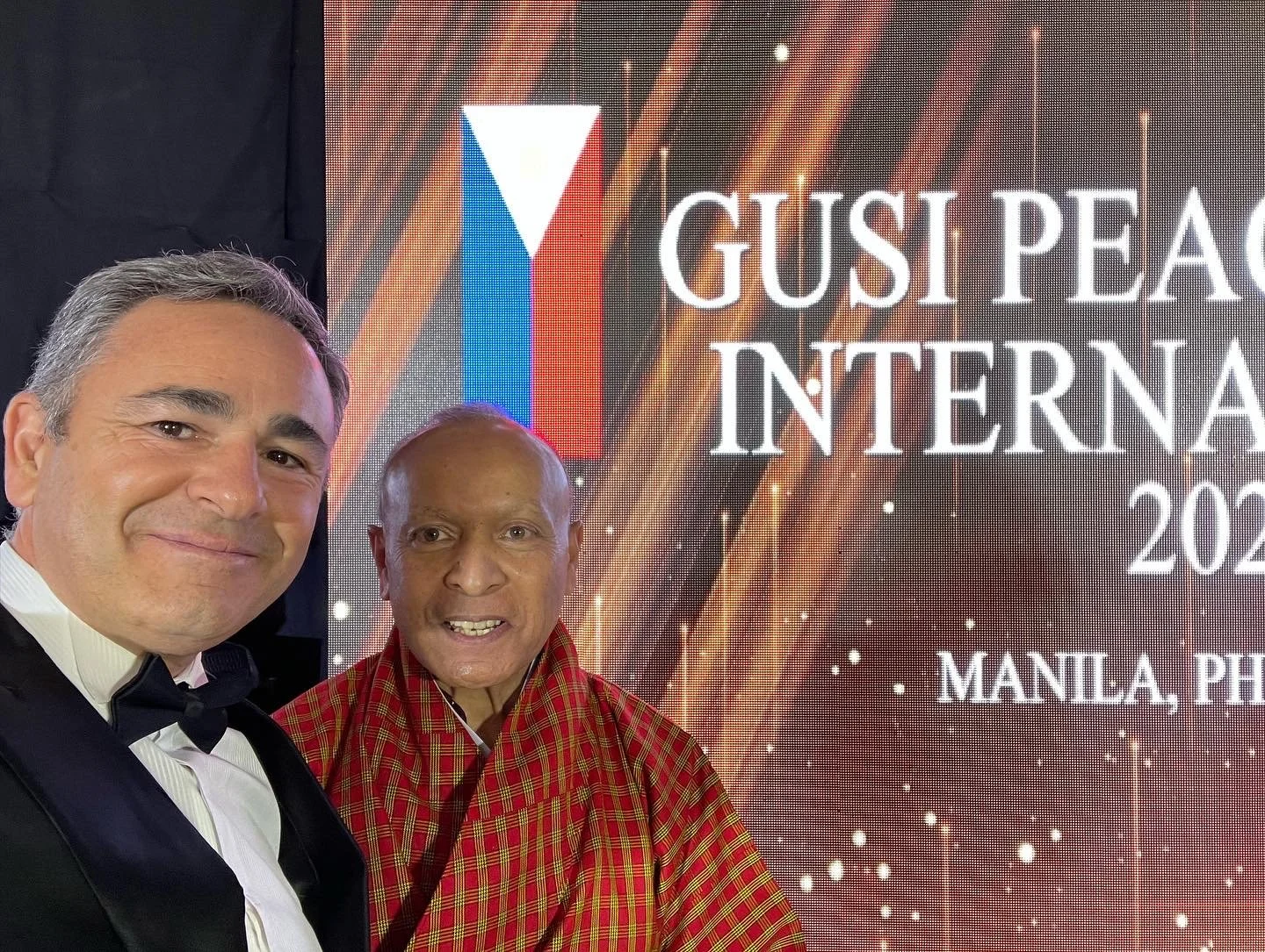 On stage at the Gusi Peace Prize