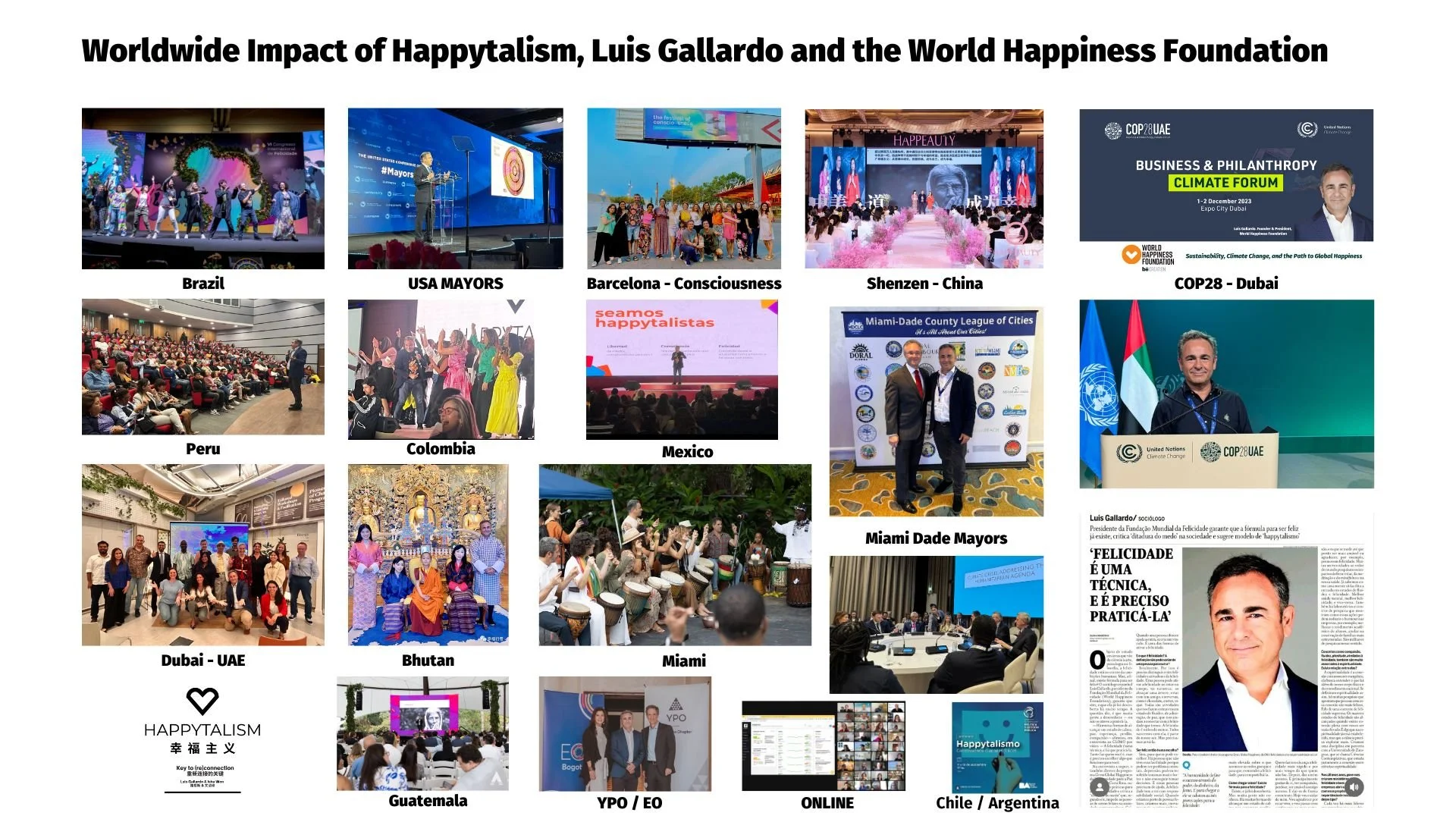 Worldwide impact of Happytalism and the World Happiness Foundation