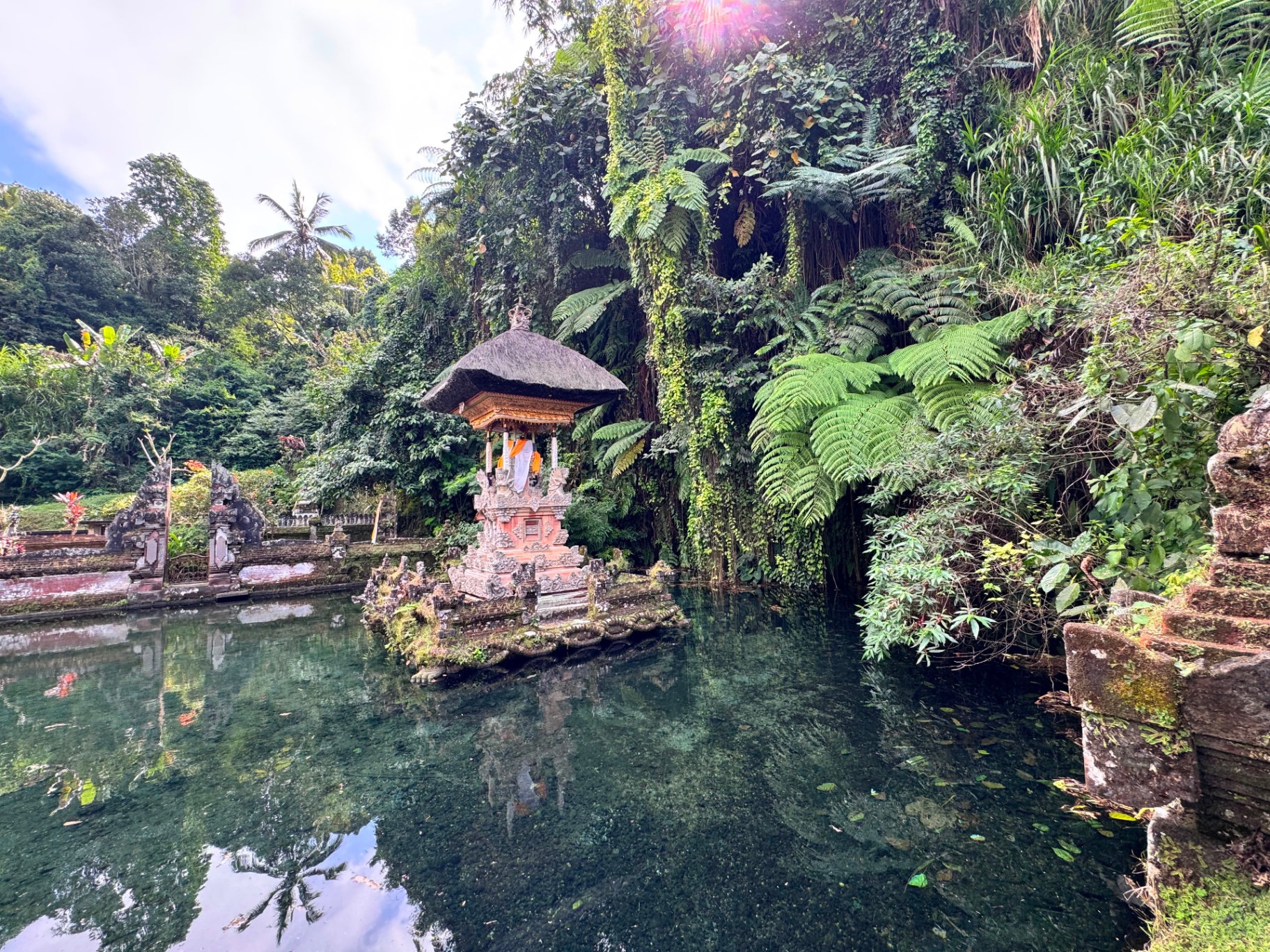 Tirta Empul — reflection pool at the inner sanctum, Ubud