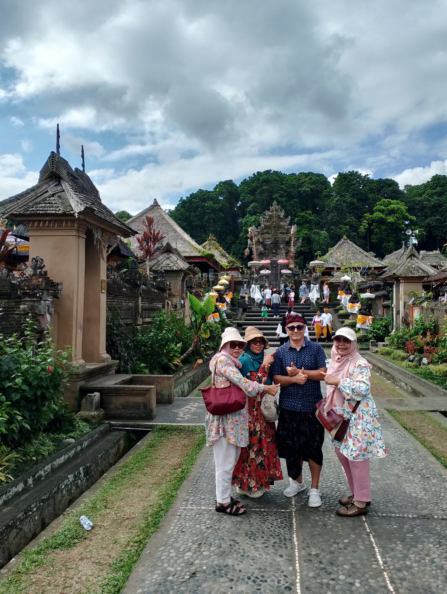 Seated in meditation on the temple steps of Pura Kehen